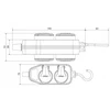 Statybinis prailgintuvas 4 lizdai 10m 3x1.5 PB/0202-3-10M IP44 3x1.5 Rum-Lux JUODA