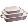 Zwilling 3 stačiakampių keraminių indų rinkinys STAUB 40508-173-0 - antikinės pilkos spalvos