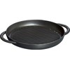 STAUB Apvali ketaus kepsninė su dviem rankenomis, 30 cm, juoda