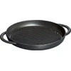STAUB Apvali ketaus kepsninė su dviem rankenomis, 30 cm, juoda