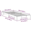 Lova Lovos rėmas Balta 90 x 220 cm Kietos pušies mediena