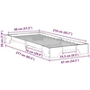 Lova Lovos rėmas Balta 80 x 210 cm Kietos pušies mediena