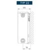 Stelrad Apatiniai radiatoriai NOVELLO 22 su įmontuotu termostatiniu vožtuvu 900x1400 - St- B- 22140