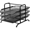 BNTOFFICE Dokumentų dėklų rinkinys, metalinis, MESH, su 3 dėklais, juodos spalvos