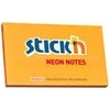 Stickn Lipnūs lapeliai Stick´N 21168, 76x127mm, 100 lapelių,neoninės oranžinės spalvos
