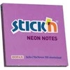 Stickn Lipnūs lapeliai Stick´N 21210, 76x76mm, 100 lapelių, neoninės violetinės spalvos