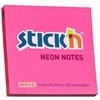 Stickn Lipnūs lapeliai Stick´N 21165, 76x76mm, 100 lapelių,neoninės rožinės spalvos