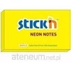 Stickn Lipnūs lapeliai Stick´N 21135, 76x127mm, 100 lapelių, neoninės geltonos spalvos