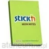 Stickn Lipnūs lapeliai Stick´N 21163, 51x76mm, 100 lapelių, Neoninės žalios spalvos