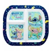 Disney Stitch - Microwave-safe children's plate with compartments from the Stitch &amp; Angel collection (19.5 x 22 cm)