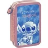Piórnik Penalas Dviejų skyrių pieštukų dėklas „Stitch“ su priedais