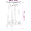 Lauko baro stalas, apvalus, Ø55x100 cm, bambukas, Ø55x100 cm