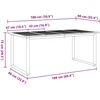 Sodo stalas Pilka 180 x 90 x 75 cm Kietos akacijos mediena