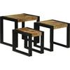 Suklijuotas stalas 3 vnt. Ruda ir juoda 50 x 40 x 45 cm