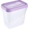 Stoneline Keeeper Food container set rectangular 3x1L Fredo "Fresh" transparent/light violetinė