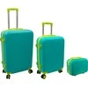 Kelioninis ORDINETT Komodos komplektas iš 3 dalių 60L (42x25x64cm) + 43L (36x23x56cm) + 15L (24x17x33cm) žalia