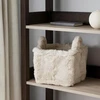 Storage Solutions Stačiakampis krepšelis su rankena, dirbtinis pliušinis kailis, smėlio spalvos, 38 x 26 x 24 cm