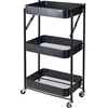 Storage Solutions Virtuvės vežimėlis sulankstomas 3 lygių, metalinis, 45,5 x 29,5 x 77 cm