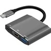 Šakotuvas Adapteris HUB 3in1 USB C ART OEM-C17 sidabrinis