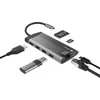 NATEC daugiaportinis „Fowler Plus“ USB-C šakotuvas, USB 3.0, 3x HDMI, 4K, USB-C, PD, RJ45, SD, Micro SD