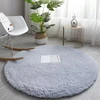 Strado Alpaca apvalus kilimas 90x90 cm, sidabrinis - pliušinis, minkštas svetainei ir miegamajam