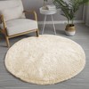 Strado Šaggy apvalus kilimas Strado 100x100 CreamBeige (rusvai gelsvas) universalus