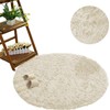 Strado Apskritas kilimas Ombre Shaggy 80x80 cm smėlio