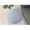 Strado apvalus triušio kilimėlis 120 cm, sidabrinis - pliušinis, minkštas svetainei ir miegamajam
