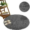 Strado Shaggy apvalus kilimėlis 120x120 GreyNight (Dark Pilkas), universalus