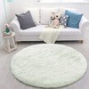 Strado Shaggy apvalus kilimėlis 120x120 WhiteLime, universalus