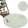 Strado Shaggy apvalus kilimėlis 120x120 WhiteLime, universalus
