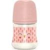 Suavinex 307831-STIKLINIS BUTELIS 120ML/FIZIOLOGINIS SNAP ŽIEDUKLIS SX PRO LĖTOS TEKĖJIMO/ROŽINĖ PELĖDA/BONHOMIA