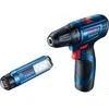 BOSCH suktuvas - gręžtuvas GSR 120-LI 12V 30/14Nm 2x2,0Ah. lagaminas+ prožektorius GLI 12V-300