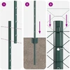 Hexagonal Fence with Post 50 x 1 m PVC dengtas plienas Žalia
