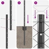 Hexagonal Fence with Post 50 x 1,6 m PVC dengtas plienas Pilka