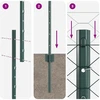 Hexagonal Fence with Post 10 x 1,5 m PVC dengtas plienas Žalia