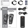 SVEN PS-750 2x40W; LED ekranai; TWS; FM radijas; AUX; USB/SD kortelės palaikymas;Apšvietimas; Mikrofono įvestis (karaoke); Nuotolinio valdymo pultas; Integruotas ekvalaizeris