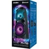 SVEN PS-750 2x40W; LED ekranai; TWS; FM radijas; AUX; USB/SD kortelės palaikymas;Apšvietimas; Mikrofono įvestis (karaoke); Nuotolinio valdymo pultas; Integruotas ekvalaizeris
