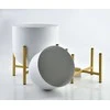 Mondeks Swen metaliniai vazonai su stovais 2vnt(24xh26/18,5xh21cm), balti su auksu