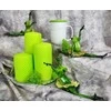 Mondex Candle CAROLINE MAT didelis cilindras 7x7x17,5cm parafinas šviesiai žalia