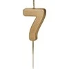PartyDeco Gimtadienio žvakutė su smeigtuku nr 7 auksinė 4,5cm