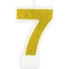 PartyDeco Gimtadienio žvakutė nr 7 auksinė blizganti 7cm
