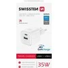 Swissten kelioninis įkroviklis GaN USB-C 35W PD / USB-A 27W QC