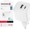 Swissten kelioninis įkroviklis GaN USB-C 35W PD / USB-A 27W QC