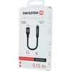Swissten Adapteris tekstylny Lightning / Jack 0,15m Juodas