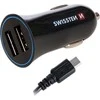 Automobilių įkroviklis 2.4a 2x USB + USB-C Swissten Cable