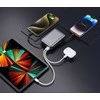 „Swissten“ išorinė baterija 20000 mAh su integruotais USB-C ir „Lightning“ laidais