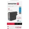 „Swissten“ kelioninis įkroviklis GaN 3x USB-C PD 100W / USB-A 18W QC