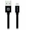 Swissten Textile Fast Charge 3A Lightning Data ir įkrovimo kabelis 2m