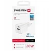 Swissten kelioninis įkroviklis GaN USB-C 20W PD / USB-A 18W QC